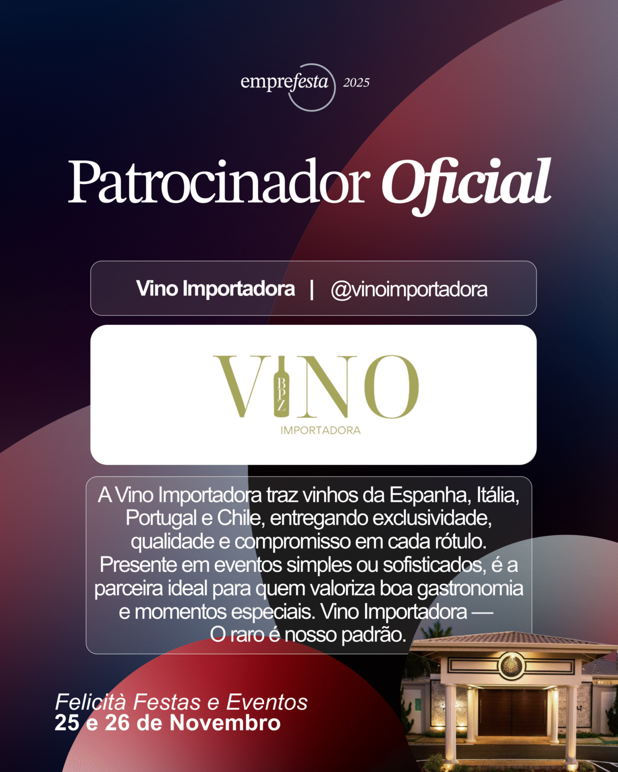 Patrocinador - @vinoimportadora