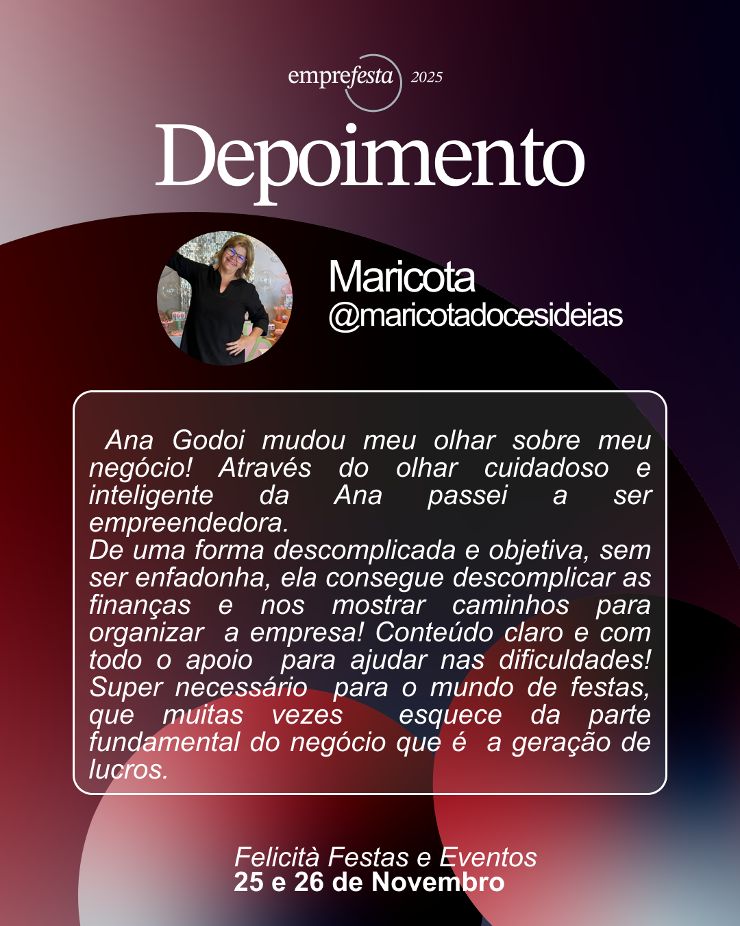 depoimento feed - maricota